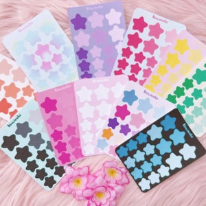 concentric stars shapes sticker Sheet journaling deco polcos planner scrapbooking