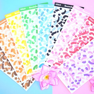 Ribbons sticker sheets with little decos colorful confetti sticker sheets  toploaders journaling polcos