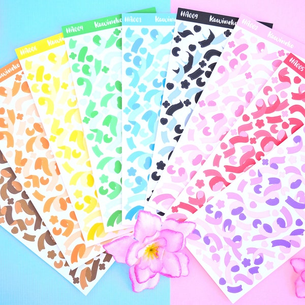 Ribbons sticker sheets with little decos colorful confetti sticker sheets  toploaders journaling polcos