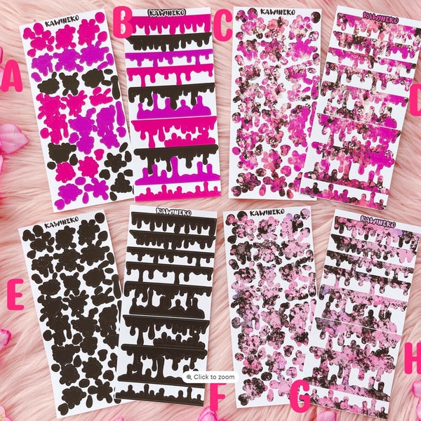 more paint splash drops frames  painting sticker sheets deco polcos toploaders journal