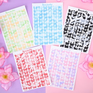 kleine vlinders met vloeibaar marmerpatroon stickervel journaling deco polcos planner scrapbooking