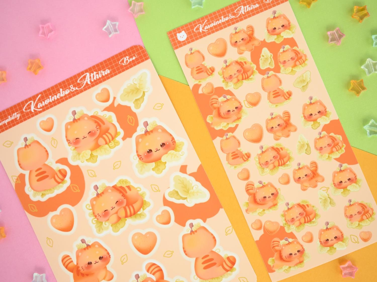 Pumpkitty Cute Spooky Sticker Sheet Halloween Cats and Pumpkins Fall ...