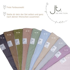 Farben:
01 - hellrosa
02 - flieder
03 - hellgrau
04 - beige
05 - hellblau
06 - pastellgrün
07 - altrosa
08 - olivgrün
09 - hellbraun
10 - dunkelgrau