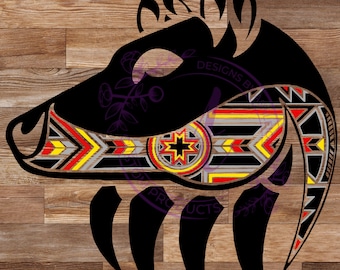 Diseño de rueda medicinal oso con pata ARCHIVO DIGITAL