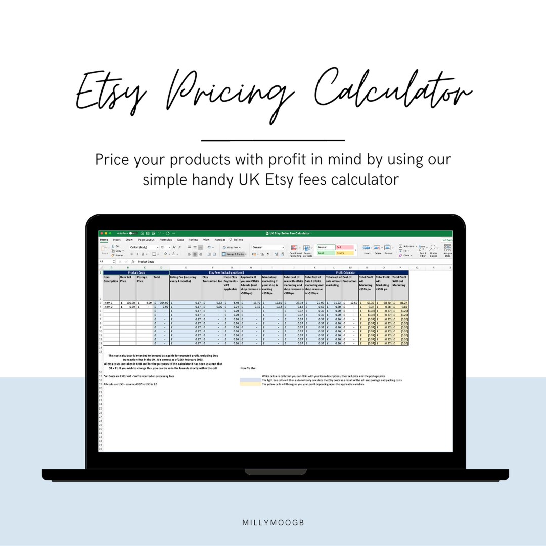 UPDATED UK Etsy Fee Calculator Including June 2023 Price Rises Helping