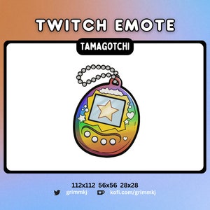 Rainbow Tamagotchi Twitch Emote | Cute Kawaii Tamagotchi Retro y2k Pet Toy Channel Point, Emote | Twitch, Discord, YouTube for Stream