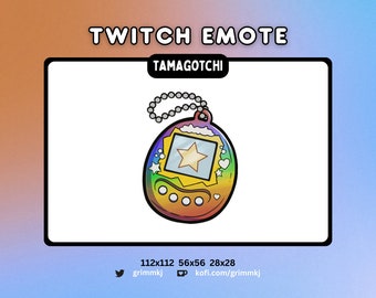 Rainbow Tamagotchi Twitch Emote | Cute Kawaii Tamagotchi Retro y2k Pet Toy Channel Point, Emote | Twitch, Discord, YouTube for Stream