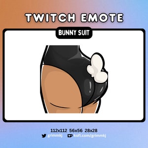 Twitch Emote geelbruin konijnenpak | Kawaii onzedelijk pittig konijn kostuum | YouTube, Discord | Vtuber, pngTuber voor streamen