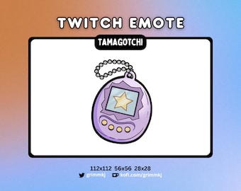 Purple Tamagotchi Twitch Emote | Cute Kawaii Tamagotchi Retro y2k Pet Toy Channel Point, Emote | Twitch, Discord, YouTube for Stream