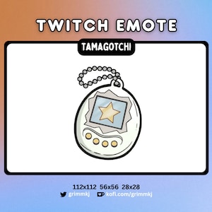 White Tamagotchi Twitch Emote | Cute Kawaii Tamagotchi Retro y2k Pet Toy Channel Point, Emote | Twitch, Discord, YouTube for Stream