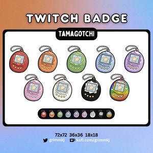 Tamagotchi Twitch Sub Badges | Cute Kawaii Rainbow Tamagotchi Pet Toy Sub/Bit Badges | Twitch, Discord, YouTube for Stream