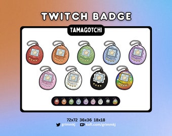 Tamagotchi Twitch Sub Badges | Cute Kawaii Rainbow Tamagotchi Pet Toy Sub/Bit Badges | Twitch, Discord, YouTube for Stream