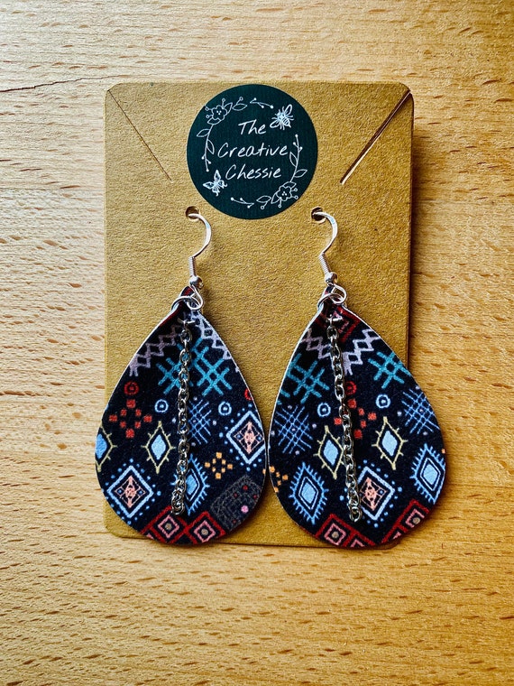 Western faux cheap leather earrings