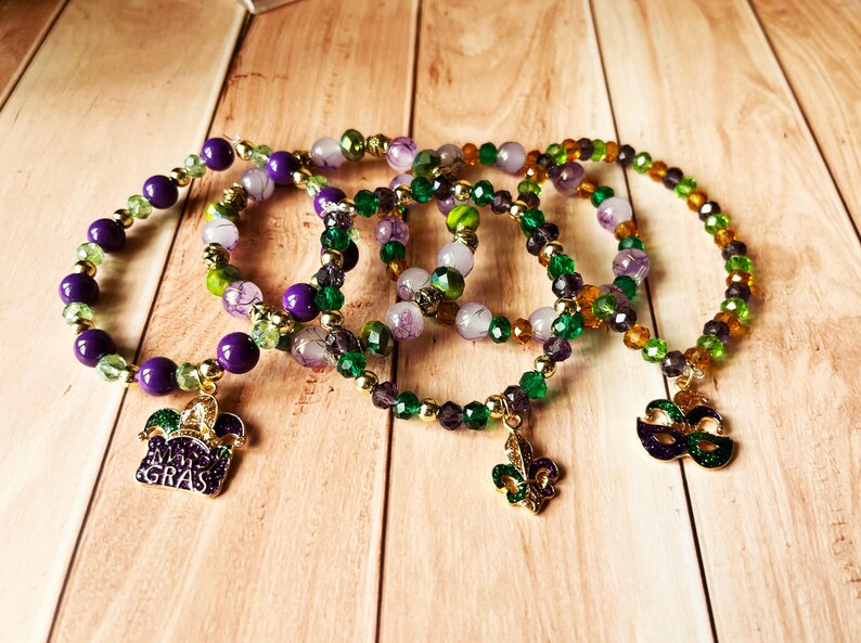 mardi gras charm bracelet