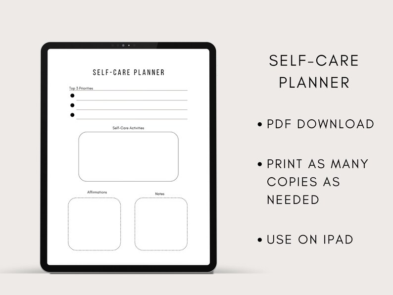 Self Care Planner | Self Care Planner iPad | Daily Planner | Digital ...