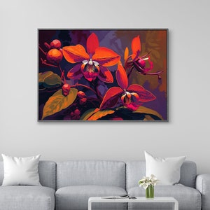 Orchid Bloom Wall Art Poster | Boho Floral Decor | Modern Chic Print | Digital Printable
