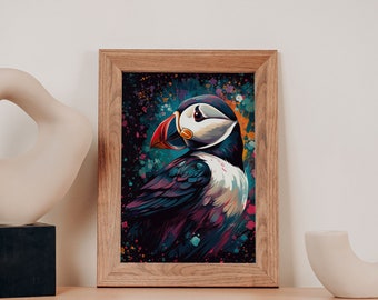 Alaska Wildtiere Dekor | Papageientaucher Vogel Poster | Digital Druckbare | Boho Haus Dekor