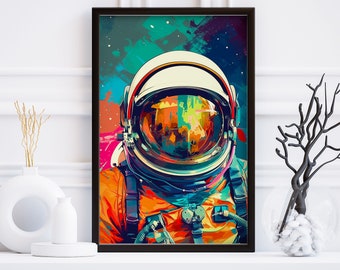 Abstract Astronaut  Art Print | Space Aesthetic Wall Decor | Abstract Galaxy Wall Art | Digital Printable | Boho House Decor