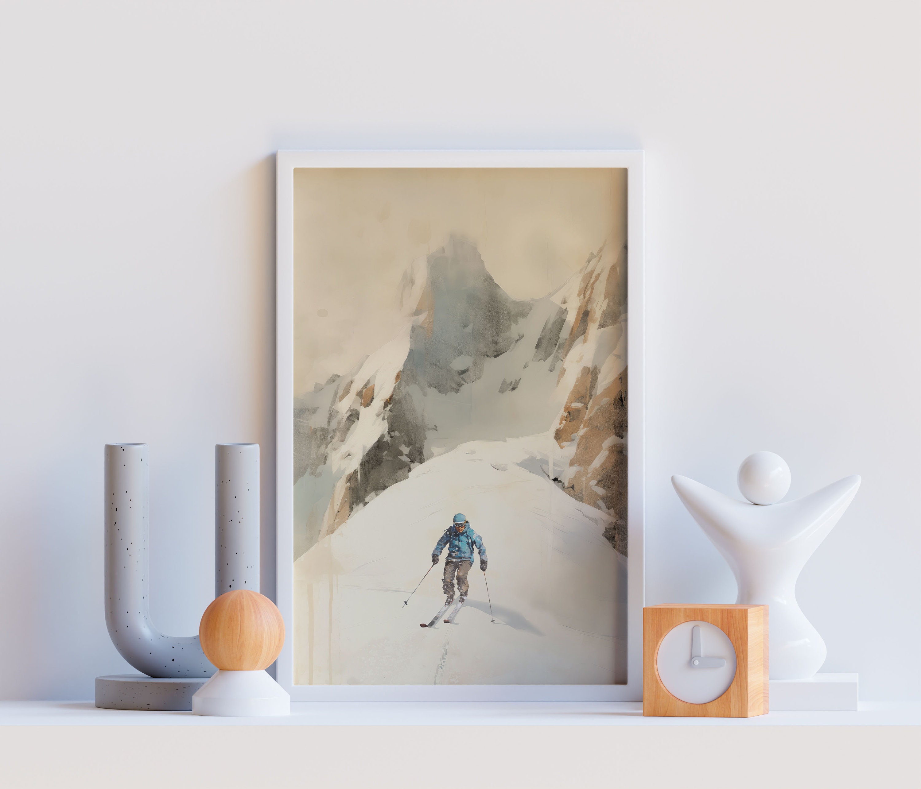 Vintage Ski Lodge Poster, Winter Poster Art, Italian Ski Print ...