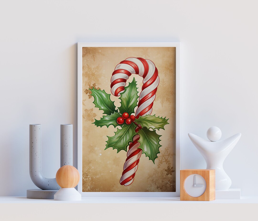 Rustic Christmas Wall Art Candy Cane Christmas Decor Christmas Etsy