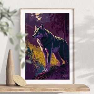 Lone Wolf Wall Decor, Howling Wolf Art, Wolf Home Decor, Wolf-Themed Wall Art,Home Decor, Wolf Wall Hanging, Western Decor, Digital Download
