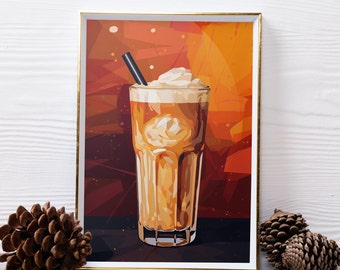 French Cafe Coffee Print, Retro Drink Poster, Coffee Art Poster, Un Cafe Sil Vous Plait, Kitchen Decor, Coffee Lover Print, Digital Download