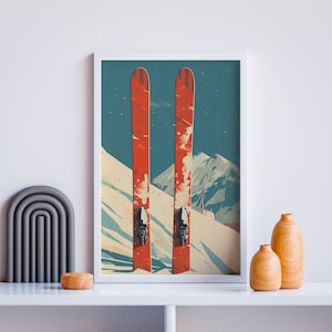 Aprés Ski Magazine Print, Retro Wall Poster, Vintage Ski Wall Art, Chalet Wall Art, Vintage Print | Instant Download, Ski Lodge Print