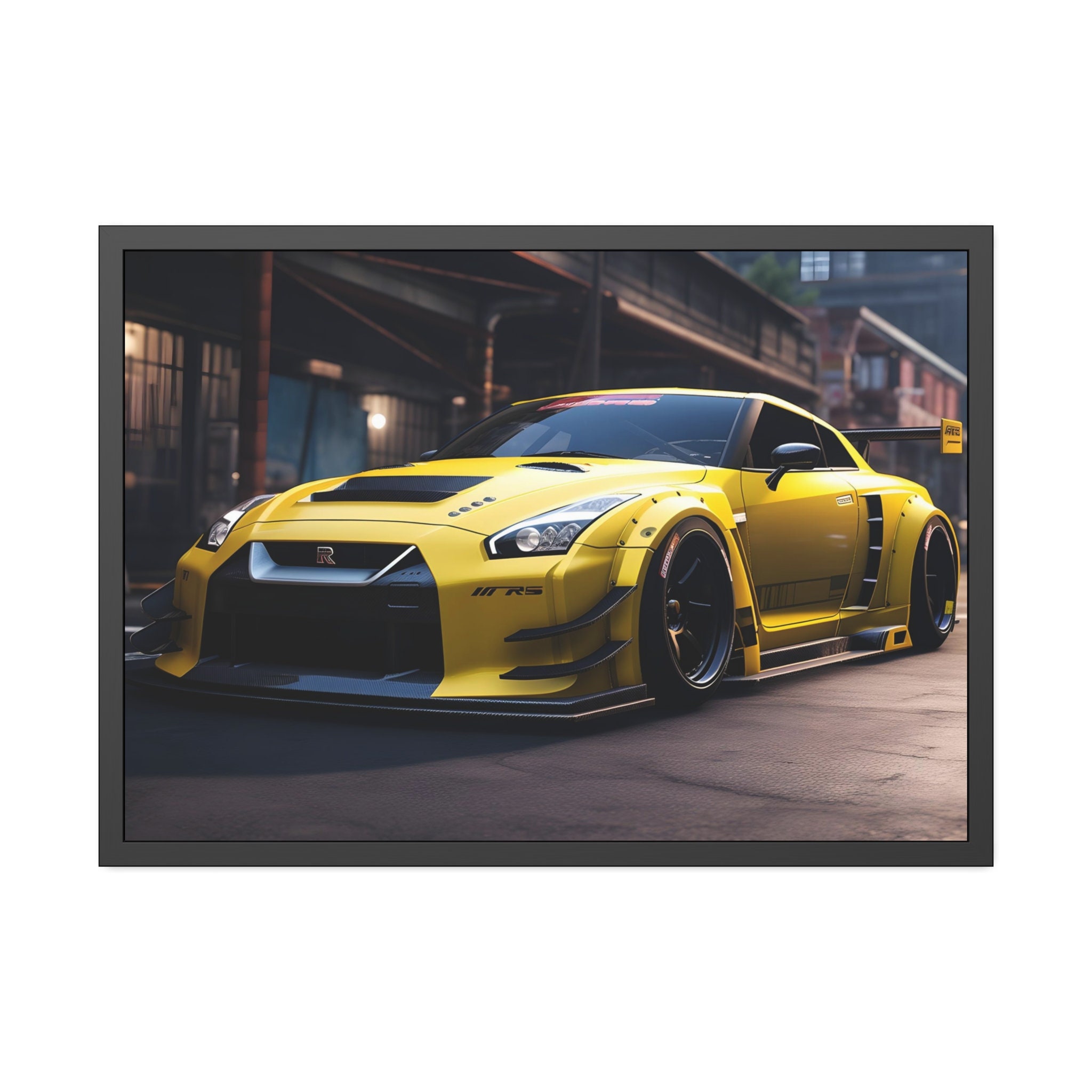 Nissan GTR R35 Nismo Yellow, Car Art Print Framed / Unframed / Canvas ...