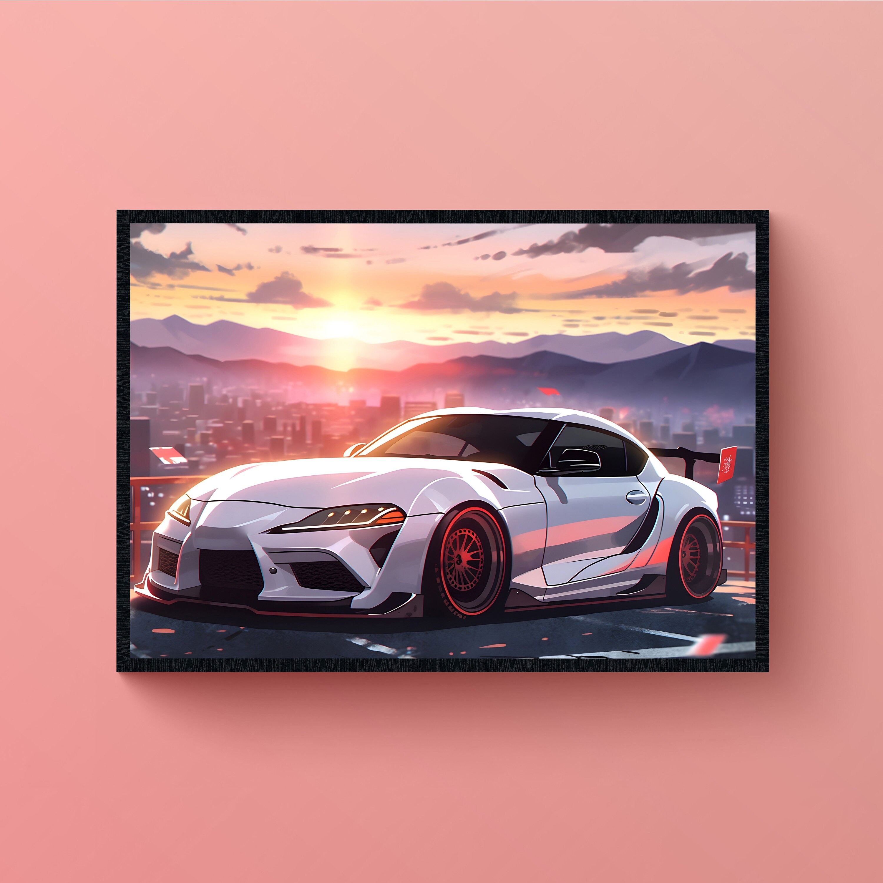 Sunrise Toyota Supra MK5 Silver Digital Car Art Instant Etsy