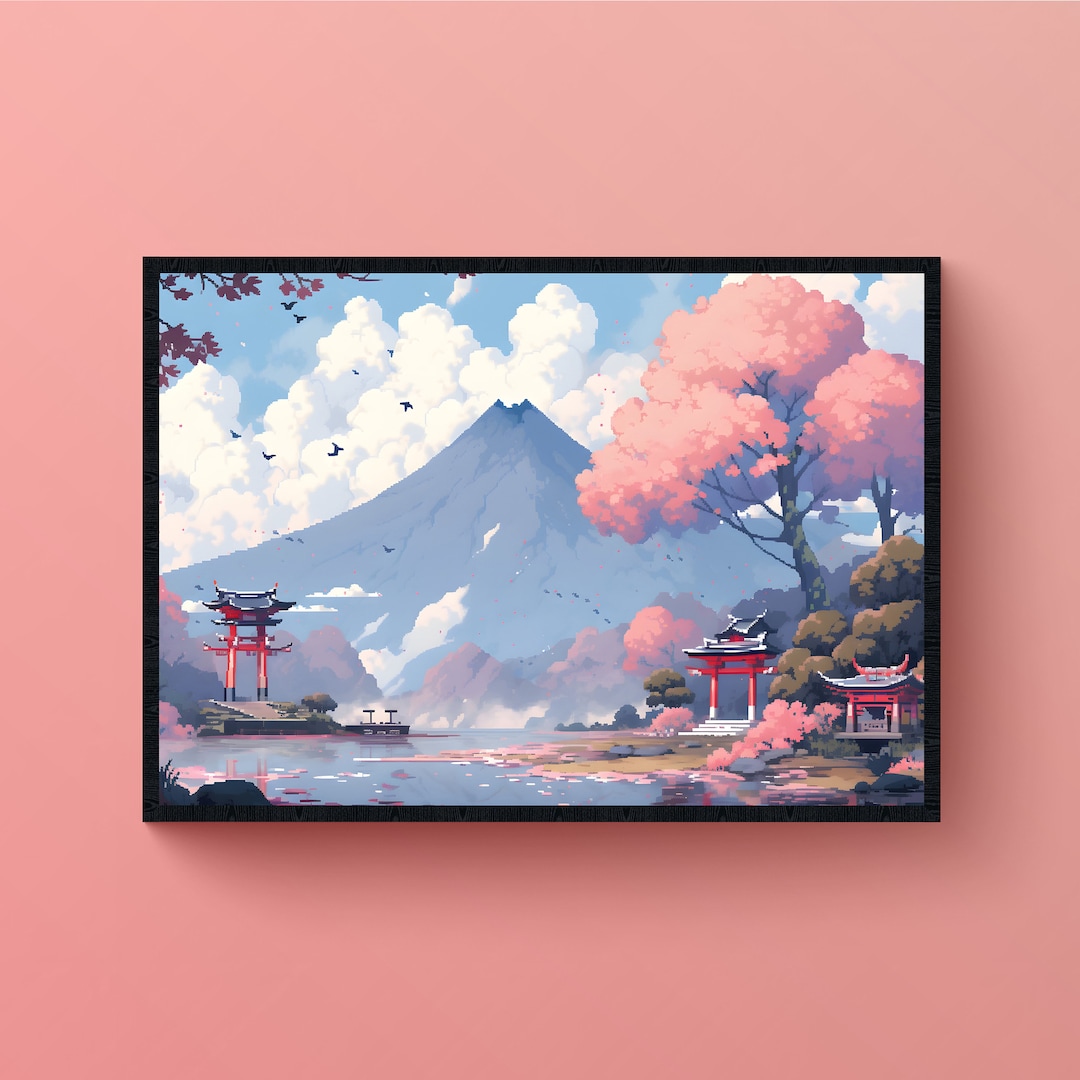 Traditional Japan Torii Gates Pixel Art Digital Car Art Etsy UK