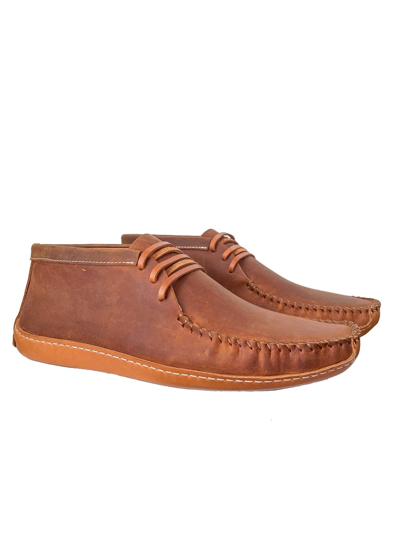 Cowhide Leather Moccasins Etsy