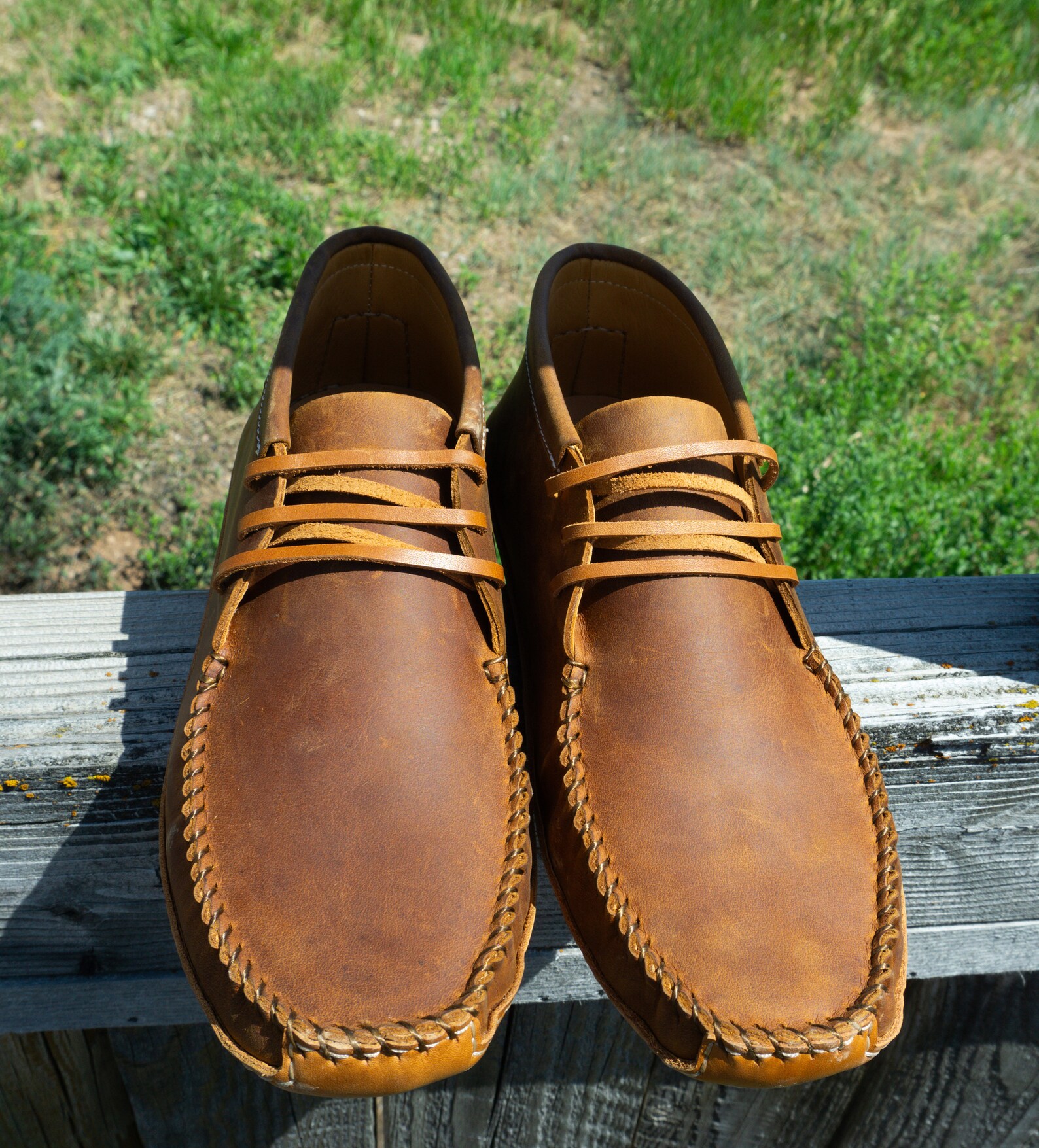 Cowhide Leather Moccasins Etsy
