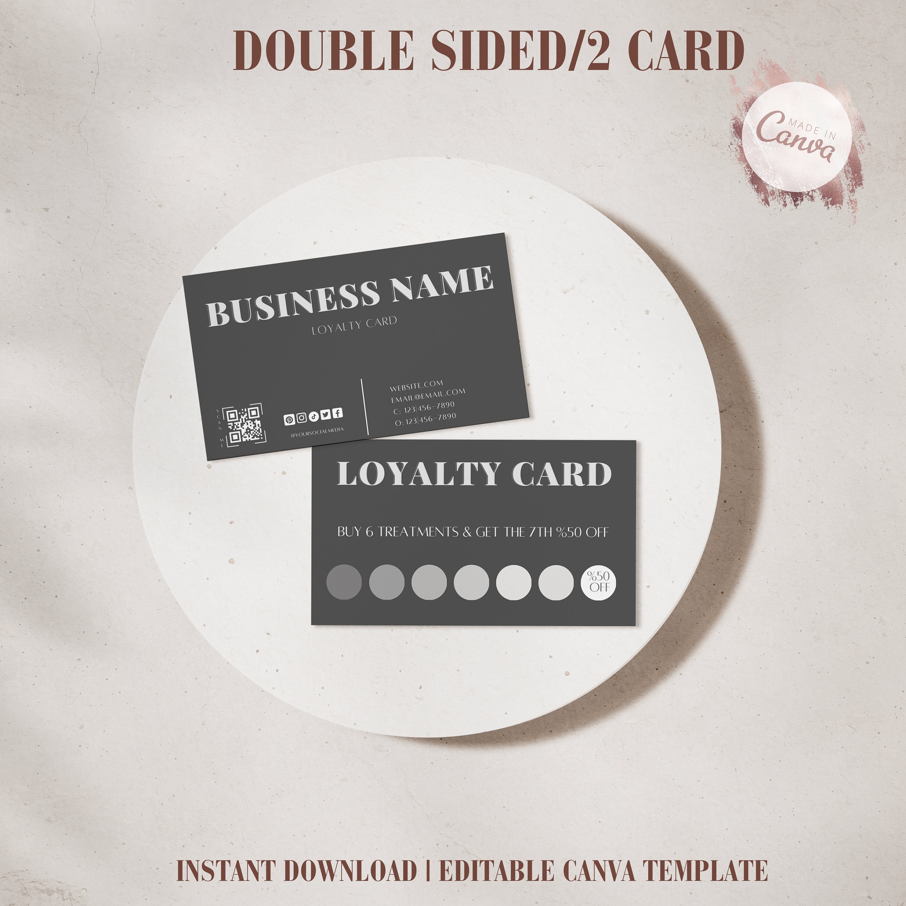 Editable Printable Loyalty Card - Il Fullxfull.5715452695 Puyg 