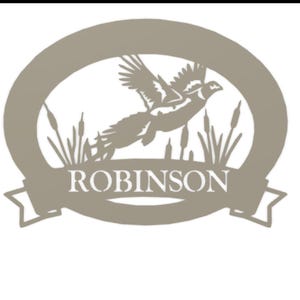 Wall decor | Pheasant monogram sign | metal sign | decoration