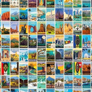 100 piezas de pegatinas de viaje con puntos de referencia para equipaje, computadora portátil y manualidades - DJ007