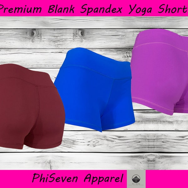 Premium Blank Spandex Yoga Shorts Comfortable Workout Booty Shorts 3-inch Regular Solid Colors Ideal for Summer Workouts at the Gym