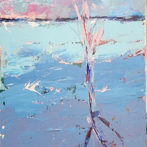 THE FROZEN TREE Original Acrylic Painting on 11&quot; x 14&quot; Canvas Landscape Modern Artwork Abstract