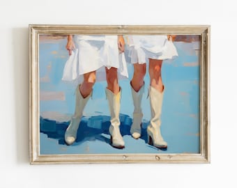 Impresión retro del oeste / Decoración de vaquera / Pintura para dormitorio / Arte de pared imprimible de moda