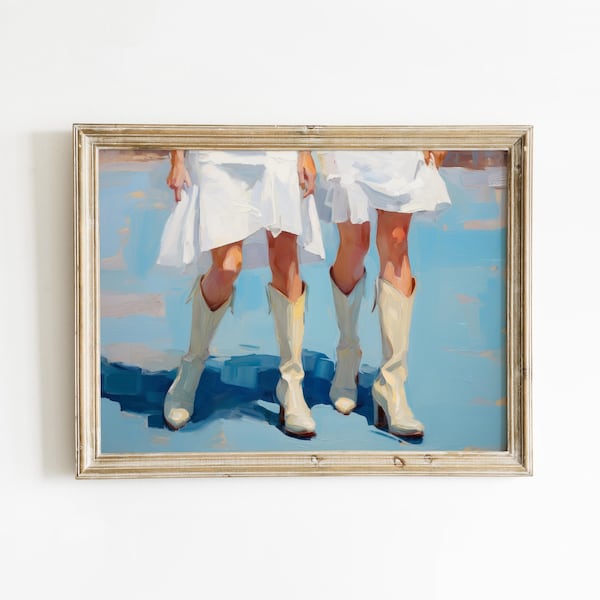 Retro Western Print | Cowgirl Decor | Dorm Room Painting | Trendy Printable Wall Art
