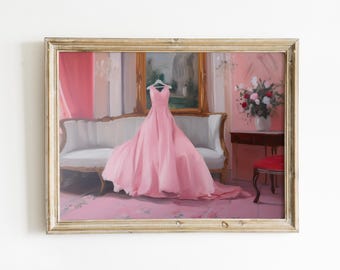 Pink Balletcore Print | Soft Victorian Aesthetic | Closet Wall Art | Downloadable Print