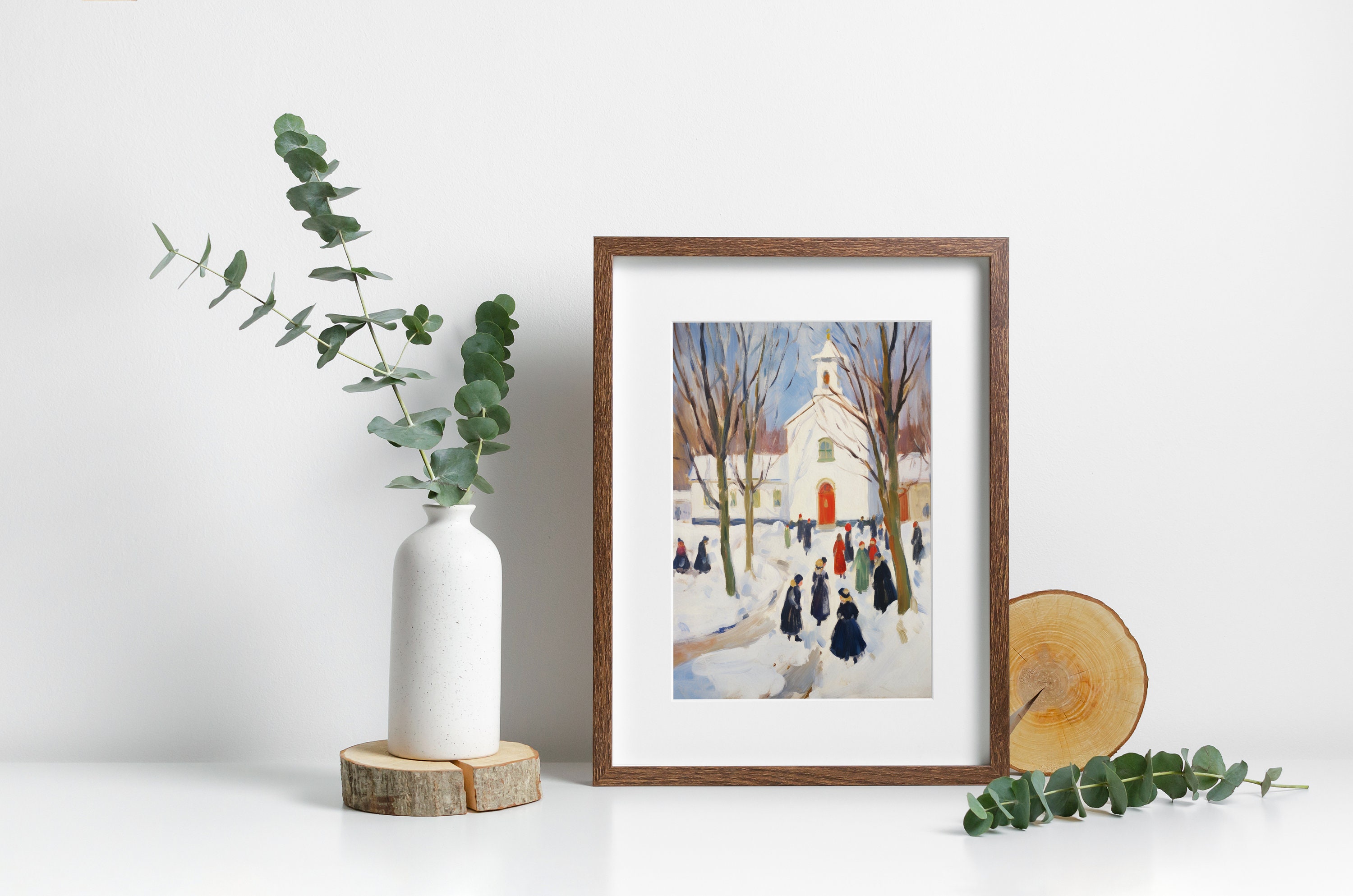 Peinture village de Noël - puzzle en ligne