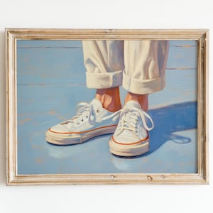 ライトブルーの印刷可能なウォールアート | プレッピーな海岸のプリント | 大学のアパートの装飾 | レトロなブルーの絵画