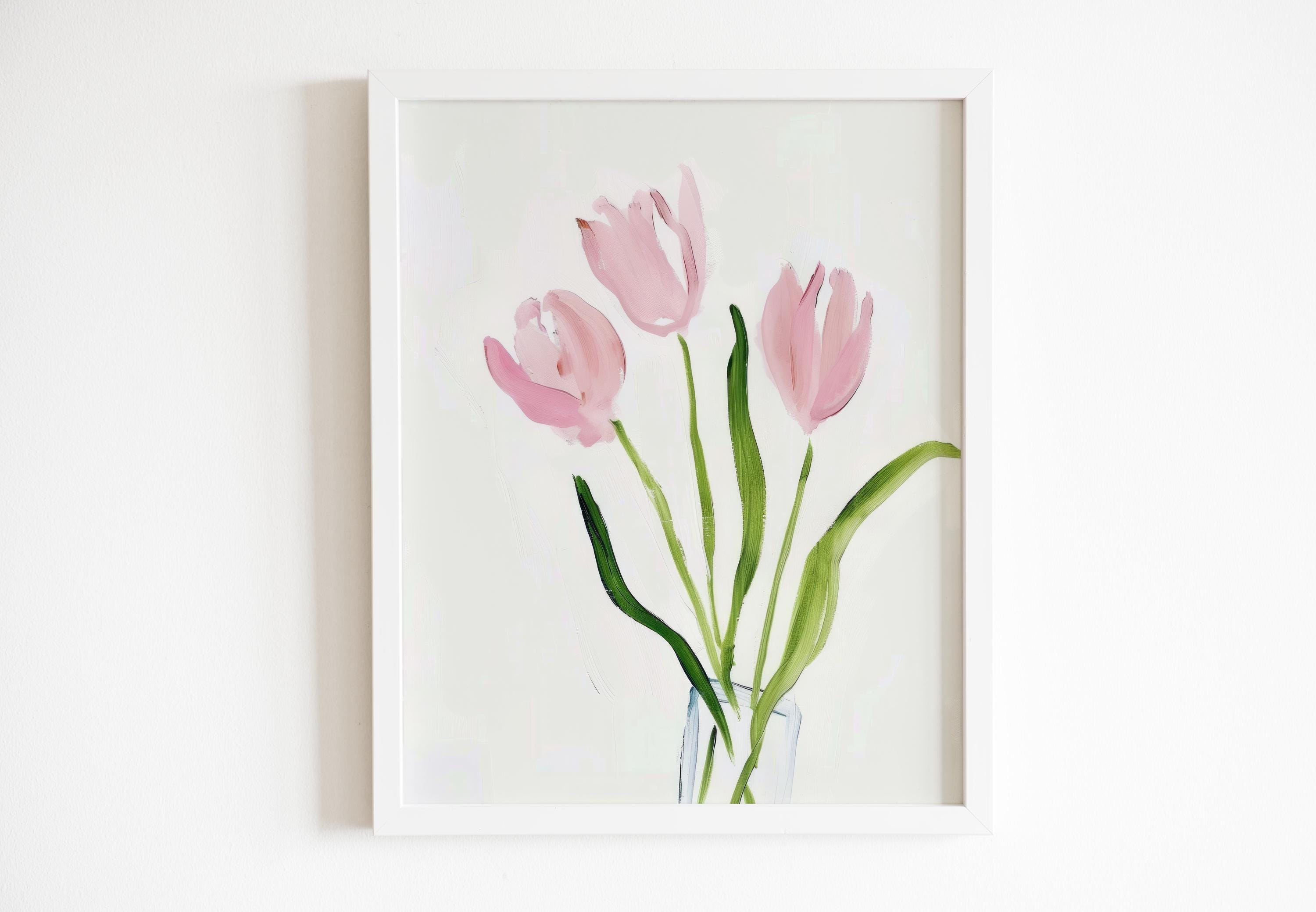 Pink Tulip Painting | Dorm Room Printable Wall Art | Girly Pink Print ...