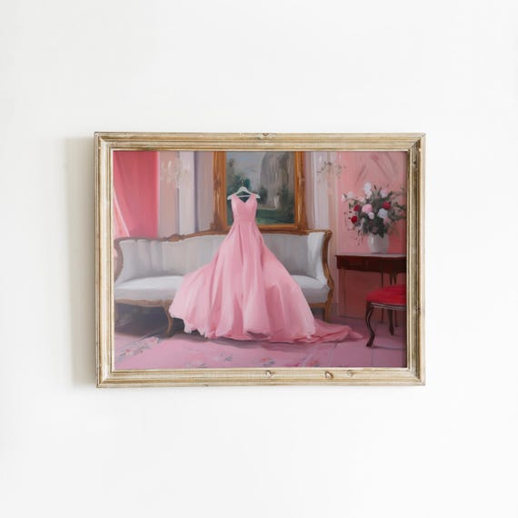Pink Balletcore Print | Soft Victorian Aesthetic | Closet Wall Art | Downloadable Print