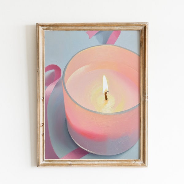 Girly Wall Art | Downloadable Print | Coquette Painting | Pink Aesthetic | Trendy Pastel Dorm Room