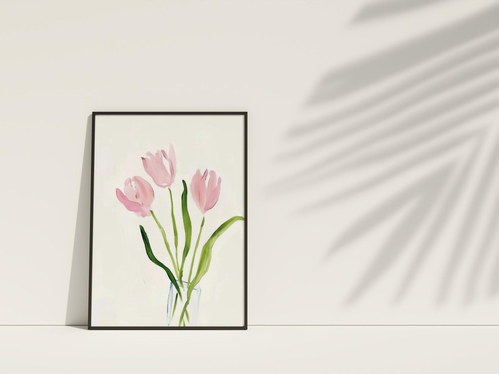 Pink Tulip Painting | Dorm Room Printable Wall Art | Girly Pink Print ...