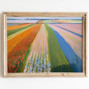 Abstract Countryside Painting | Soft Floral Wall Art | Guest Room Decor | Pastel Downloadable Print