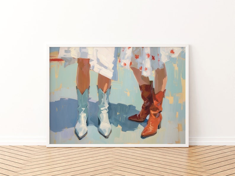 Cowgirl Boot Print Girly Apartment Decor Preppy Dorm Room Wall Art Western Downloadable Print image 3