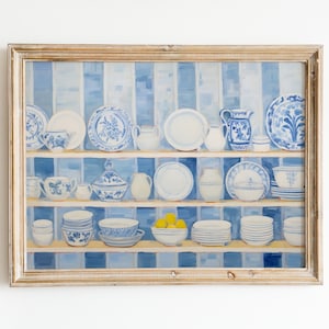 Blauer Chinoiserie-Druck | Ginger Jar Wall Art | Südländische Küche Dekor | Trendy druckbare Download