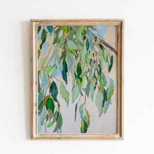 Abstract Botanical Print | Earthy Painting | Green Office Artwork | Printable Wall Art